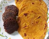 A picture of step 6 of Tikiya and Paratha.