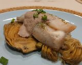 Foto del paso 5 de la receta: Gallineta cocida con Alcachofas y Mayonesa de Aceitunas de Aragón