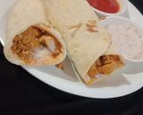 A picture of step 5 of Shawarma(with white sauce).