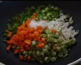 A picture of step 2 of Veg fried rice.