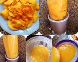 A picture of step 1 of Fresh Mango Juice and Masala Puri.