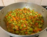 A picture of step 7 of Snakegourd and Carrot Sabji South Indian style.