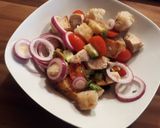 Csirkemelles kenyérsaláta recept fázis 10 fotója