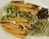 A picture of step 2 of Fig Red azuki beans (Karamani in Tamil) koottu rice.