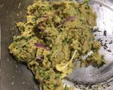 A picture of step 2 of Dhania Patar Bara / Coriander Fritters.