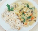 Foto del paso 7 de la receta: Picante de calabaza con champiñón y queso acompañado con arroz