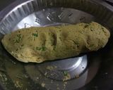 A picture of step 2 of Bajri methi muthia/ pearlmilet fenugreek muthia.