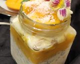 A picture of step 5 of Mango coconut overnight jar.