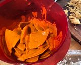 A picture of step 11 of Chilaquiles in Chipotle Cream Sauce.