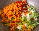 A picture of step 4 of Schezwan Egg Fried Rice.
