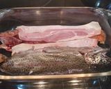 Foto del paso 1 de la receta Trucha con bacon y gambas a la gabardina