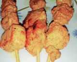 A picture of step 5 of Chicken Tikka Sticks.