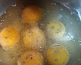 A picture of step 1 of Ham and Eggs with Capers.