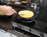 A picture of step 3 of Kasuri methi, till and dahi paratha.