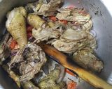 A picture of step 12 of Kuku Kienyeji (organic chicken) stew.