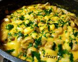 Pas rețetă Gnocchi cu cârnați și ciuperci și crema de parmezan cu șofran 7 fotografie