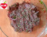 A picture of step 1 of Beef Kofta with Tahini Sauce.