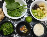 A picture of step 1 of Spinach Cucumber Apple Green Smoothie.