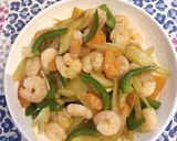 A picture of step 2 of Shrimp with Celery.
