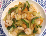 A picture of step 2 of Shrimp with Celery.