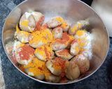 A picture of step 2 of Baby potato and cornflour fry.