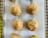 รูปขั้นตอนการทำที่ 2 ของ คุกกี้โอ้ตหยอดหน้าชอกโกแลตที่ชอบ🍫🍪(Oat cookies topping with Favorite Choco Bar)🍫