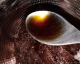 A picture of step 6 of Brownie/chocolate sponge.