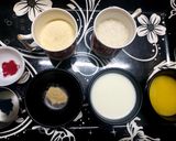 A picture of step 1 of Tricolour Semolina Burfi.