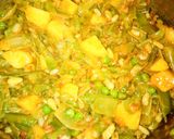 A picture of step 8 of Saim, matar & Aloo ka salan.