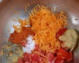 A picture of step 2 of Tricolour Veggies & Panneer Paranthas.