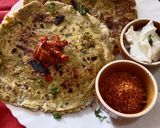 A picture of step 5 of Masala bhakri.