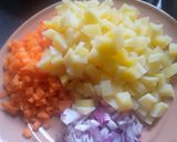 A picture of step 2 of Irish potato sauce.