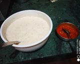 A picture of step 4 of Bread Uttapam and Milagai Podi (south indian chutney).