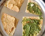 A picture of step 3 of Hummus pesto papad bites.