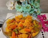 A picture of step 2 of Tricolour sabji.