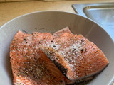Salmon & Fettuccine with Cream Sauce