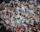 Foto del paso 4 de la receta Berenjenas rellenas de carne picada de pollo