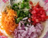 A picture of step 2 of Mix Veg Barley Flour Chilla.