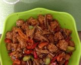 Foto langkah ke 10 dari resep Tumis Tempe Teri Saos Tiram.