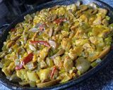 A picture of step 21 of Paella Mixta (Señoret).
