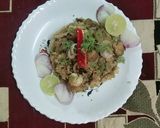A picture of step 2 of Lemon soyabean fried rice.