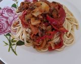 A picture of step 6 of Spaghetti with tomato Sauce with Fresh Vegetables.