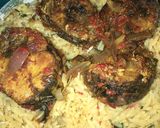 A picture of step 6 of Local jellof rice with peppered fish.