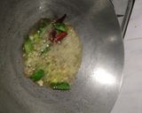 A picture of step 7 of Mutter paneer, paratha with zeera rice and dalfry.