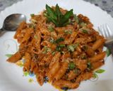 A picture of step 14 of Red sauce vegetables Italian pasta.