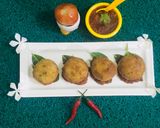 A picture of step 14 of Cheese balls with herb 🌿 tomato 🍅sauce.