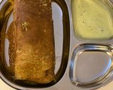 A picture of step 7 of Pesarattu masala dosa.
