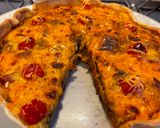 Une image de l'étape 2 de Quiche courgettes,champignonset jambon.