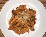 A picture of step 6 of Penne Rosa.