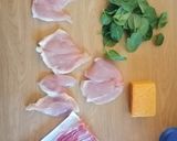 A picture of step 1 of Bacon wrapped stuffed chicken breasts.